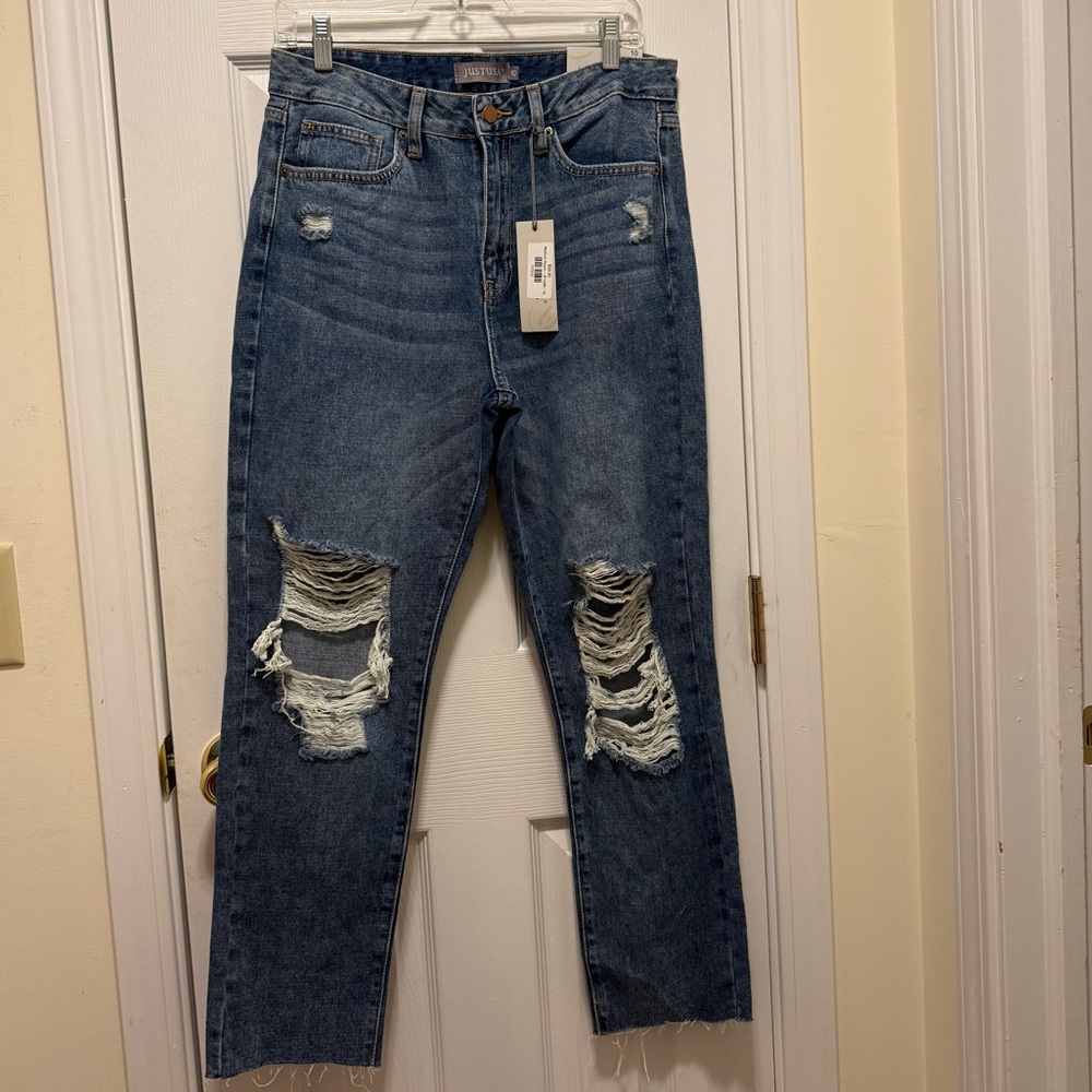 JUST USA Medium Denim Distressed Jeans for Women - Picture 1 of 10